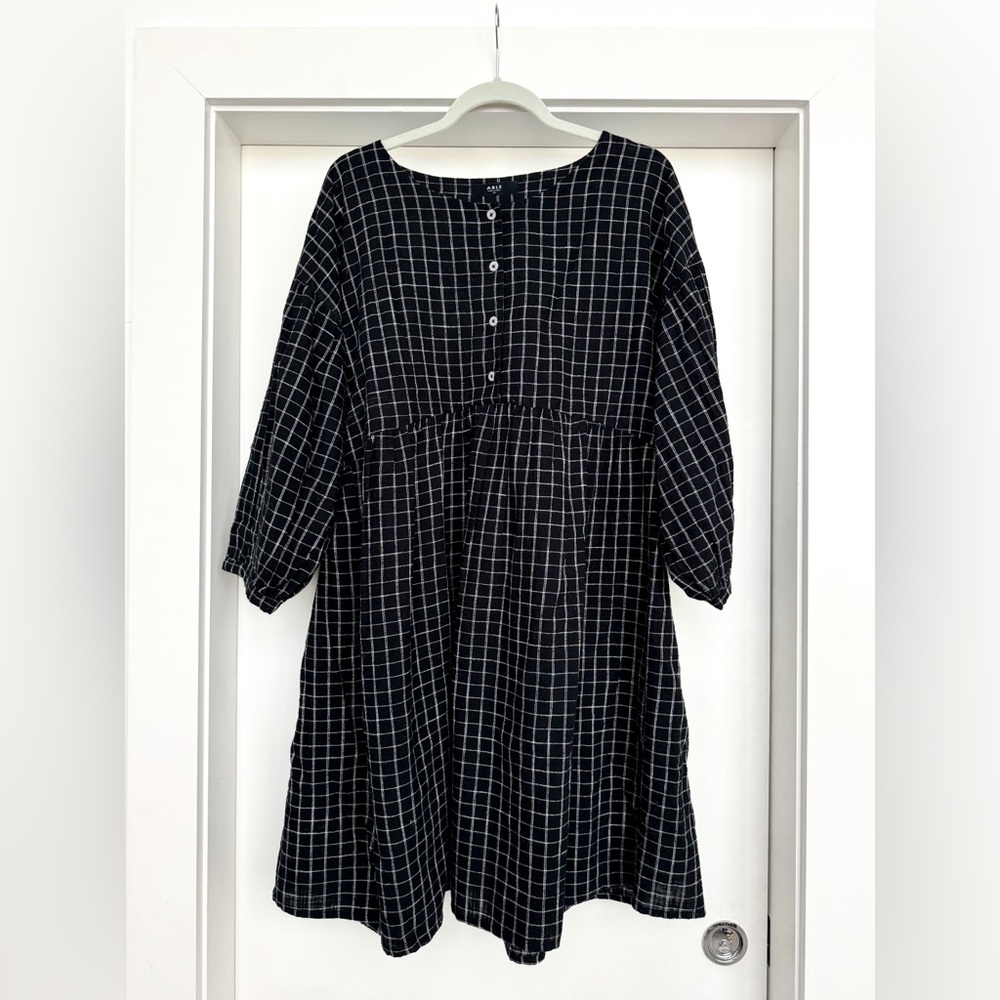 Able Black and White Windowpane Dress